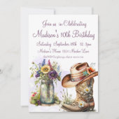 Land Western, cowboylaarzen, 10e verjaardag Kaart (Voorkant)