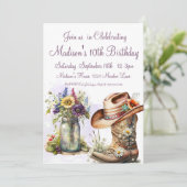 Land Western, cowboylaarzen, 10e verjaardag Kaart (Staand voorkant)