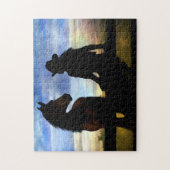 Land Western Cowgirl en paard Legpuzzel (Verticaal)