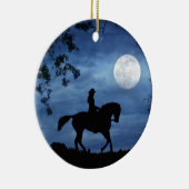 Land Western Cowgirl en Paardse Moon Keramisch Ornament (Rechts)