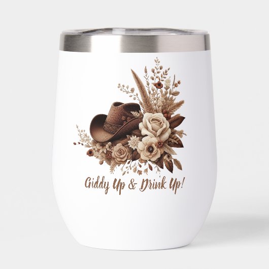 Land Western Cowgirl Pet met Bloemen (Achterkant)