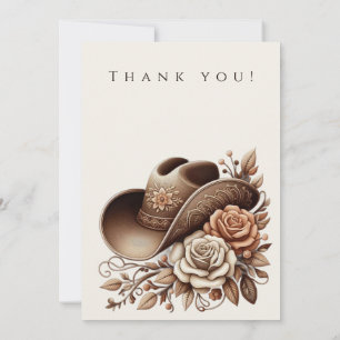 Land Western Cowgirl Pet met Bloemen Kaart