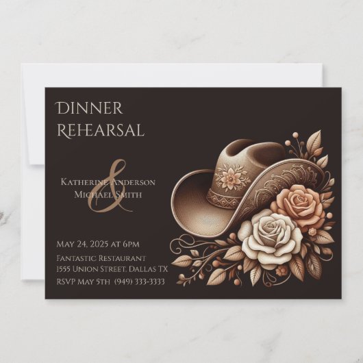 Land Western Cowgirl Pet met Bloemen Kaart (Voorkant)