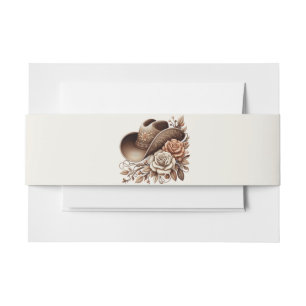 Land Western Cowgirl Pet met Bloemen Uitnodigingen Wikkel