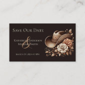 Land Western Cowgirl Pet met Bloemen Visitekaartje (Voorkant)