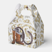 Land western filigraan kant damast bruiloft bedankdoosjes (Achterkant)