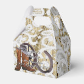 Land western filigraan kant damast bruiloft bedankdoosjes (Voorkant Zijde)