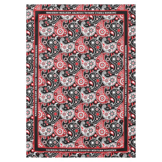 Land Western Hoedown Wild West Paisley Pattern Tafelkleed (Voorkant)