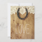 Land Western Hoefijzer Kant bruiloft uitnodigingen (Achterkant)