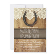 Land Western Hoefijzer Kant bruiloft uitnodigingen