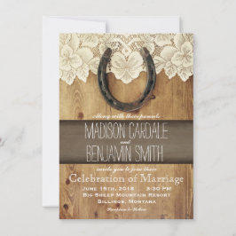 Land Western Hoefijzer Kant bruiloft uitnodigingen