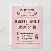 Land Western Hoefijzer Roze bruiloft Kaart (Voorkant)