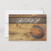 Land Western Hoefijzer Rustic Wedding RSVP-kaart RSVP Kaartje (Achterkant)