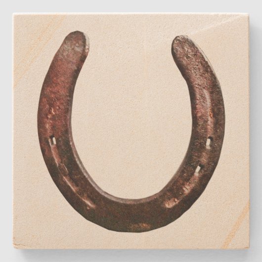 Land Western Hoefijzer Sandsteen Onderzetter (Voorkant)