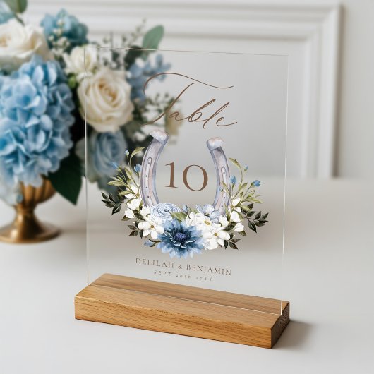 Land Western Hoefijzer Waterverf Floral Crest Acryl Bord