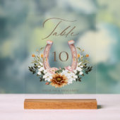 Land Western Hoefijzer Waterverf Floral Crest Acryl Bord (Neutraal)