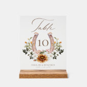 Land Western Hoefijzer Waterverf Floral Crest Acryl Bord (Voorkant)