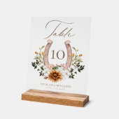 Land Western Hoefijzer Waterverf Floral Crest Acryl Bord (Hoek)