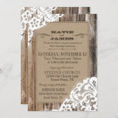Land Western hout Rustic Wedding Kaart (Voorkant / Achterkant)