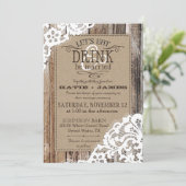Land Western hout Rustic Wedding Kaart (Staand voorkant)