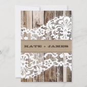 Land Western hout Rustic Wedding Kaart (Achterkant)