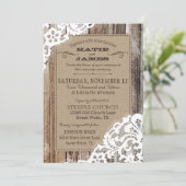 Land Western hout Rustic Wedding Kaart (Staand voorkant)