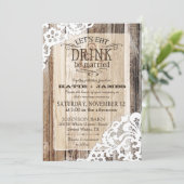 Land Western hout Rustic Wedding Kaart (Staand voorkant)