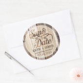 Land Western Hout Rustiek Save the Date Label (Envelop)