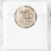 Land Western Hout Rustiek Save the Date Label (Tas)
