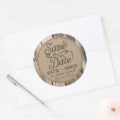 Land Western Hout Rustiek Save the Date Label (Envelop)