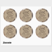 Land Western Hout Rustiek Save the Date Label (Vel)