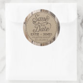 Land Western Hout Rustiek Save the Date Label (Tas)