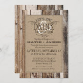 Land Western houten planken rustieke bruiloft Kaart (Voorkant / Achterkant)