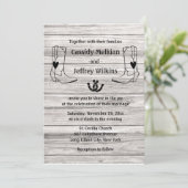 Land Western huwelijk Cowboy Boots Rustic Wood Kaart (Staand voorkant)