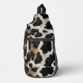 Land Western Koeienhuid en Leer Gedrukt Sling Bag (Voorkant)