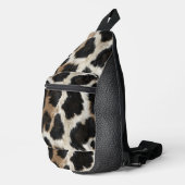 Land Western Koeienhuid en Leer Gedrukt Sling Bag (Rechterhoek)