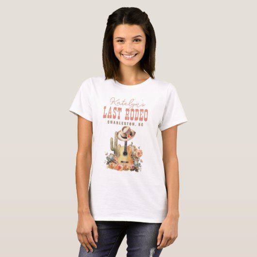 Land Western Laatste Rodeo vrijgezellenweekend T-shirt (Voorkant volledig)