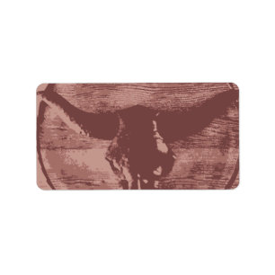 Land Western Longhorns Bull Skull Cowboy Gifts Etiket