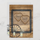 Land Western, Mason Jars, Huwelijksuitnodiging Kaart (Voorkant / Achterkant)