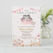 Land Western Meisje Tutu Floral Baby shower Kaart (Staand voorkant)