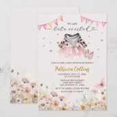 Land Western Meisje Tutu Floral Baby shower Kaart (Voorkant / Achterkant)