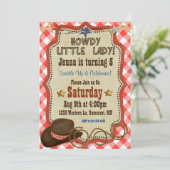 Land Western meisje uitnodiging (Staand voorkant)