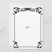 Land Western Minimaal Zwart Wit Formele Bruiloft Kaart (Achterkant)