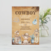 Land Western Ons kleine cowboy Baby shower Kaart (Staand voorkant)