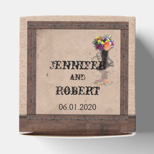 Land Western prikkeldraad bruiloft gunst doos Bedankdoosjes (Bovenkant)