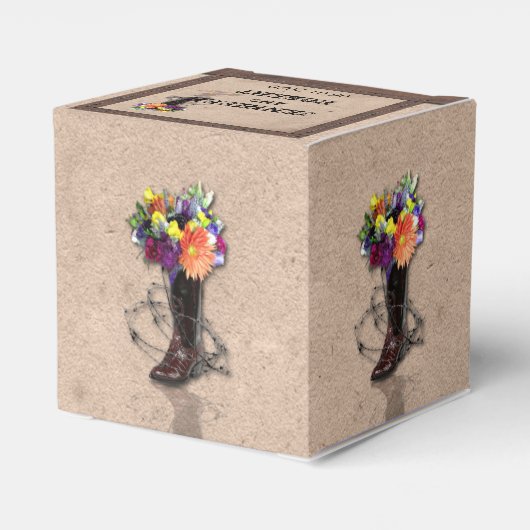 Land Western prikkeldraad bruiloft gunst doos Bedankdoosjes (Achterkant)