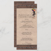 Land Western prikkeldraad bruiloft Menu (Voorkant / Achterkant)