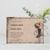 Land Western prikkeldraad bruiloft uitnodiging (Staand voorkant)