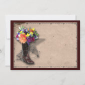 Land Western prikkeldraad bruiloft uitnodiging (Achterkant)