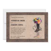 Land Western prikkeldraad bruiloft uitnodiging v2